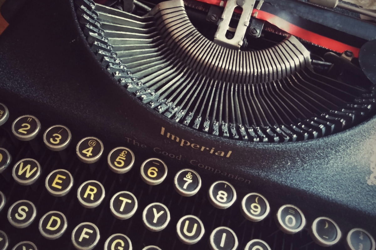 a close-up of an Imperial typewriter
