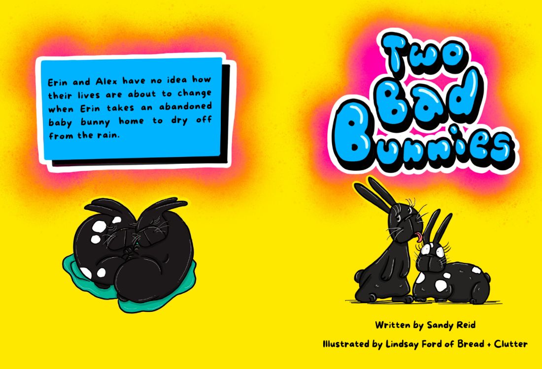 front and back cover of a book titled "Two Bad Bunnies"