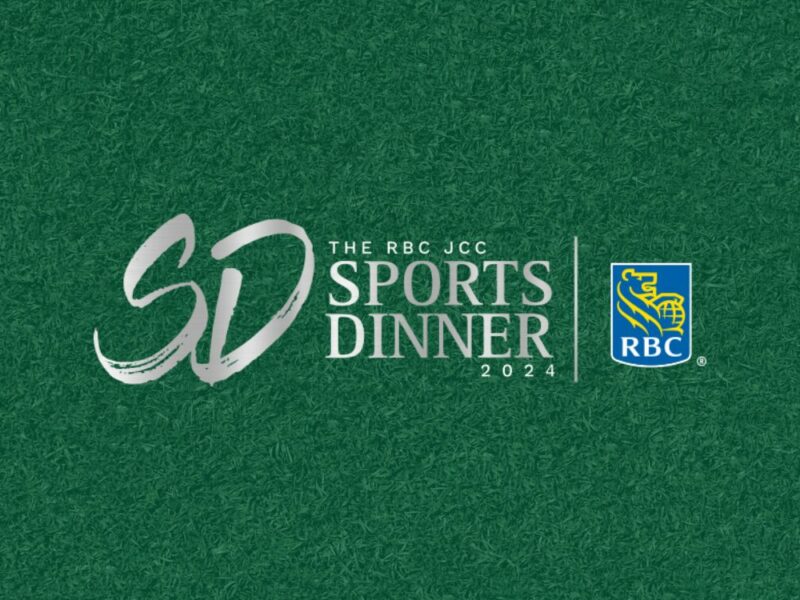 The RBC JCC Sports Dinner 2024 logo on a green grass background