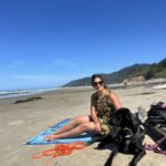 Val and Lucy at Oregon beach